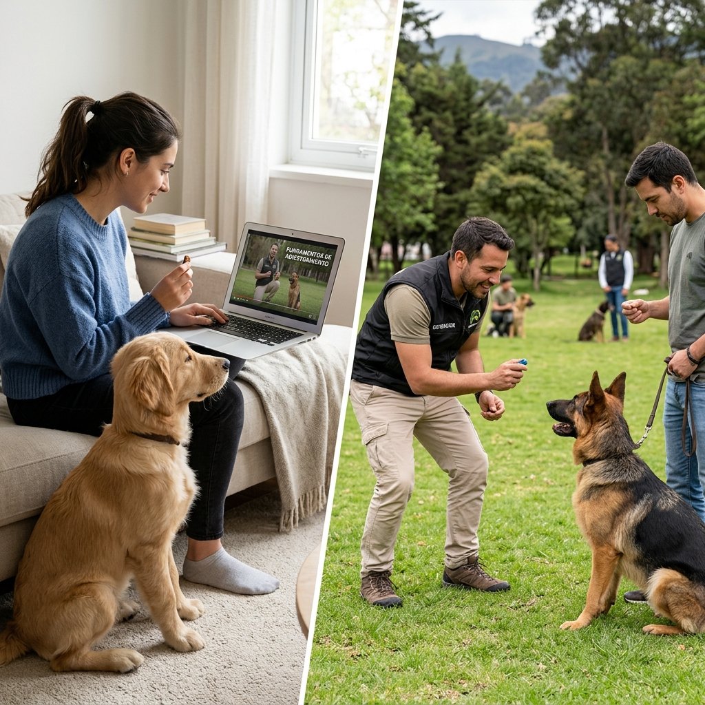 adiestramiento canino online vs clases presenciales