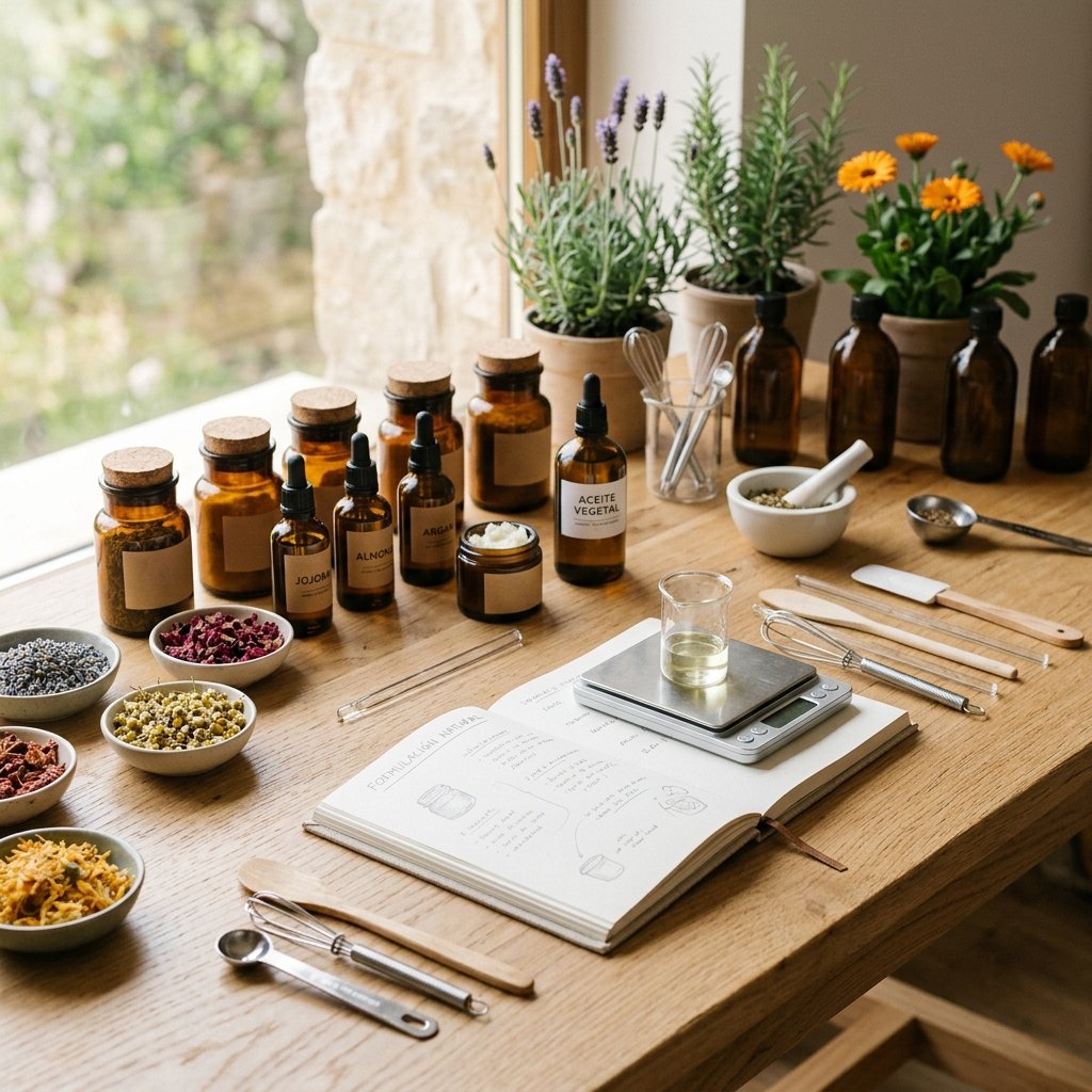 aprender a hacer cosmética natural desde cero con ingredientes y utensilios básicos