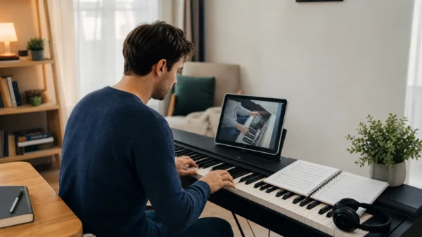 persona aprendiendo con curso online desde casa