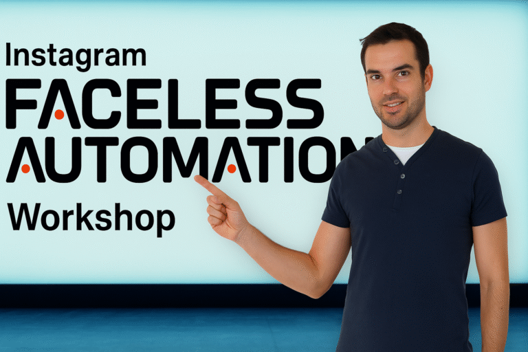 Javier Elices en la portada del Workshop Instagram Faceless Automation
