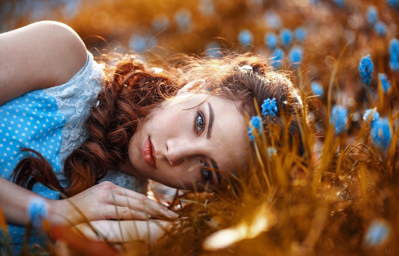 summer, flower, hair