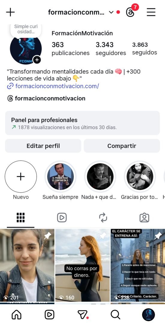 interacciones instagram panel profesional workshop instagram javier elices crecimiento seguidores 2026