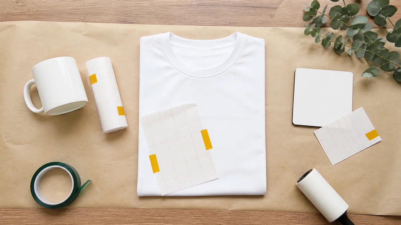 Qué se necesita para sublimar: lista completa por producto 3 Qué se necesita para sublimar: taza recubierta, camiseta de poliéster, placa, transferencias y consumibles