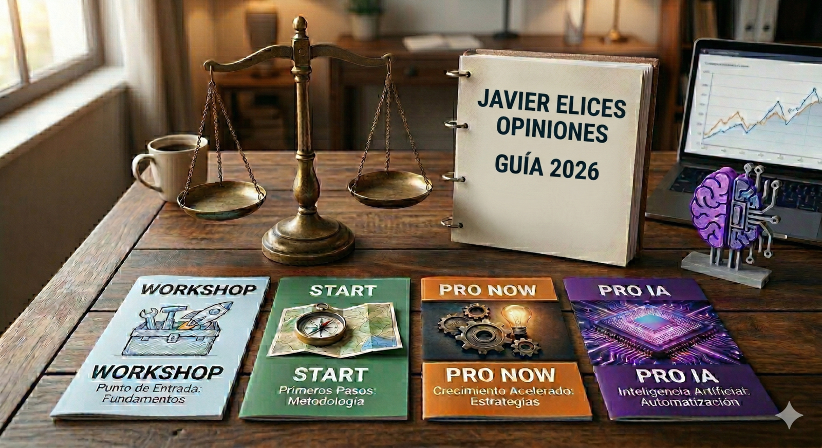 Portada guía 2026 Javier Elices: ruta recomendada de cursos (Workshop, Start, PRO NOW y PRO IA) para decidir con criterio.