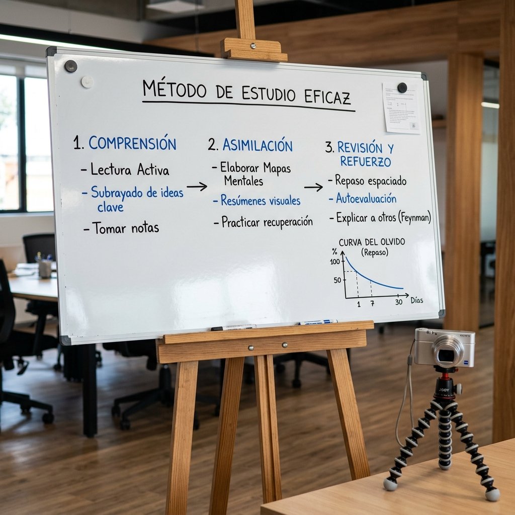 Pizarra con un diagrama de flujo sencillo para validar y grabar lecciones en video