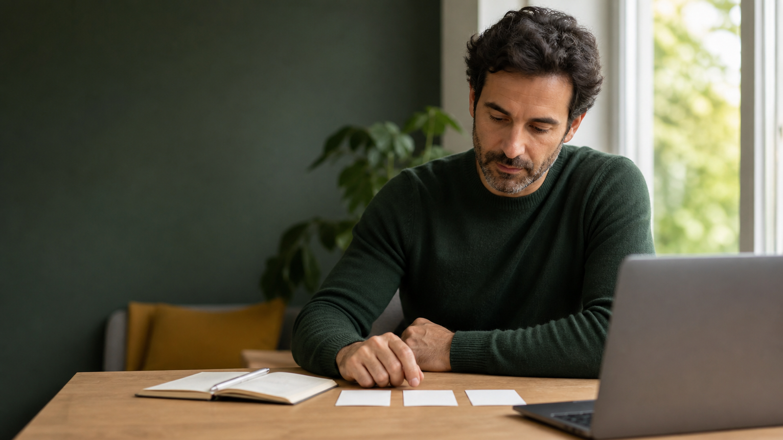 Persona comparando opciones de formación online antes de elegir una ruta